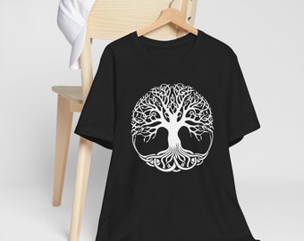 T-Shirt | White Tree of Life | Short-Sleeve Tee | Gender-Neutral | Casual Wear | Black | Maroon | Navy | XSmall-5X | Free-Shipping