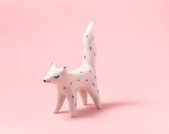 MISTY white porcelain handmade wolf. Perfect handmade gift for any occasion.