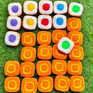PDF Pattern - Crochet Colourful Tiles Game Set - Puzzle - English Only Pattern - US Terms - Educational Game - Montessori - Family Fun - 30 colourful set with 5 different colours for matching game and memory development
