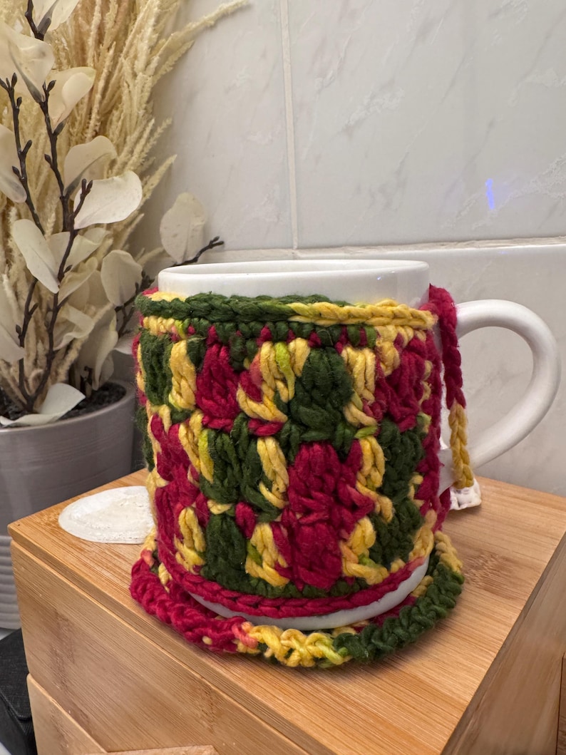 PDF Pattern - Coffee Mug Set: Crochet Cozy and Coaster - Easy Home Decor - Surface Protection - Holiday Gift - Quick Project - Kitchen Style