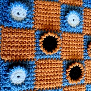 PDF Pattern - Crochet Original Checkers Board Game - Pouch/pawns ...