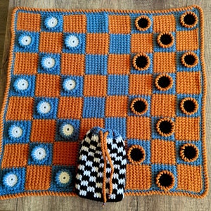 PDF Pattern - Crochet Original Checkers Board Game - Pouch/pawns ...