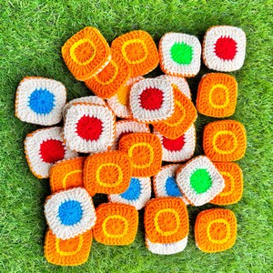PDF Pattern - Crochet Colourful Tiles Game Set - Puzzle - English Only Pattern - US Terms - Educational Game - Montessori - Family Fun - 30 colourful set with 5 different colours for matching game and memory development
