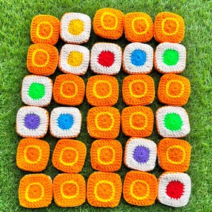 PDF Pattern - Crochet Colourful Tiles Game Set - Puzzle - English Only Pattern - US Terms - Educational Game - Montessori - Family Fun - 30 colourful set with 5 different colours for matching game and memory development