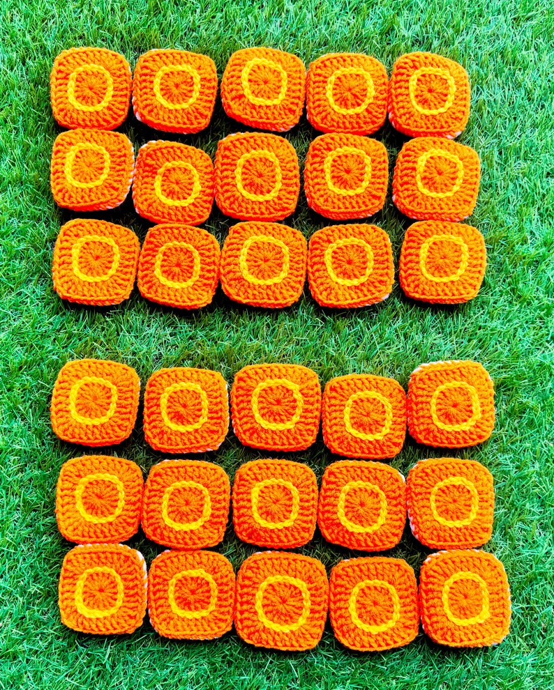 PDF Pattern - Crochet Colourful Tiles Game Set - Puzzle - English Only Pattern - US Terms - Educational Game - Montessori - Family Fun - 30 colourful set with 5 different colours for matching game and memory development