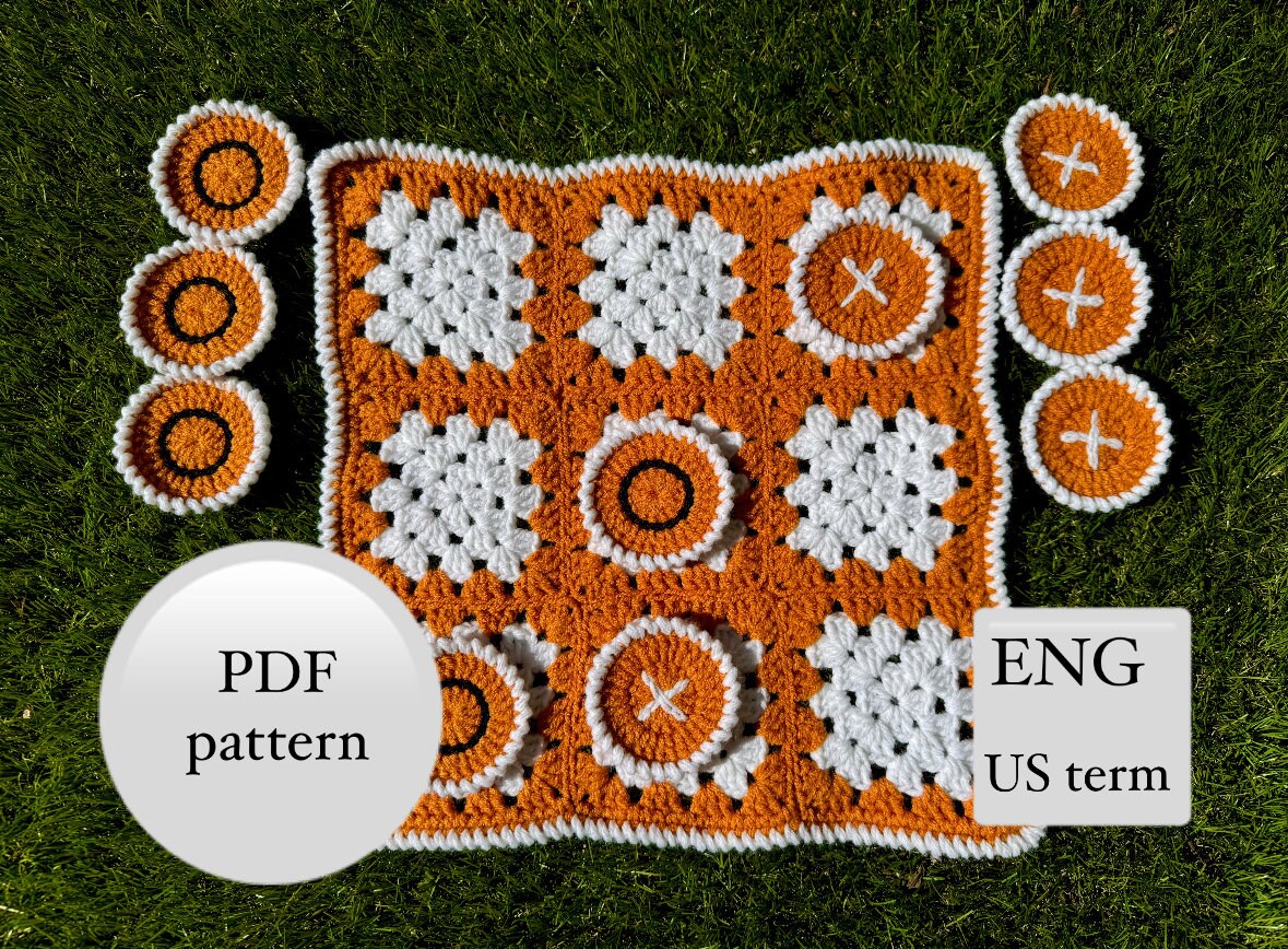 PDF Pattern Crochet Tic Tac Toe Game for All Ages Granny Square ...
