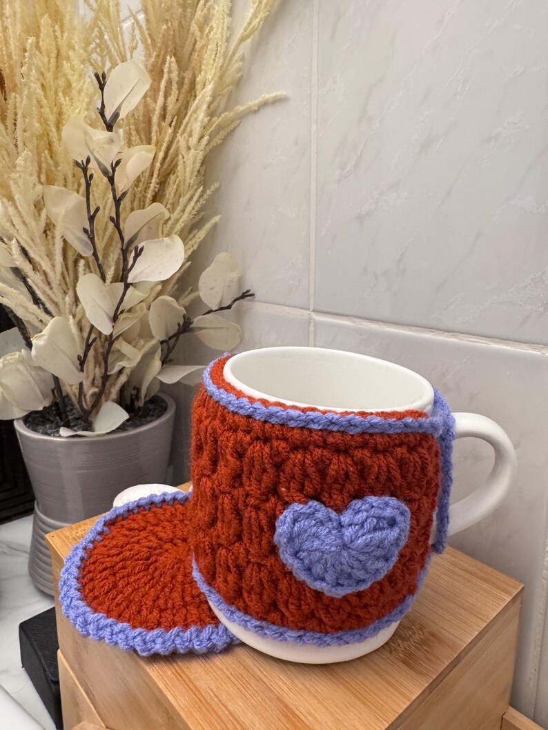 PDF Pattern - Coffee Mug Set: Crochet Cozy and Coaster - Easy Home Decor - Surface Protection - Holiday Gift - Quick Project - Kitchen Style
