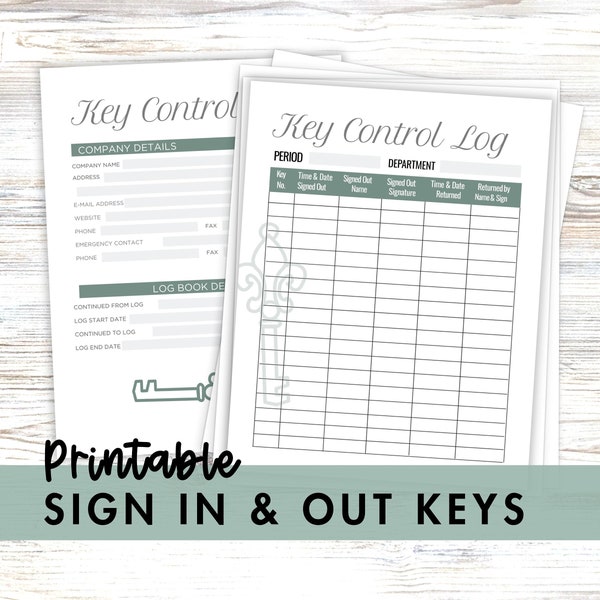 Key Tracker Form, Printable Log for Property Management, Landlord Forms ...