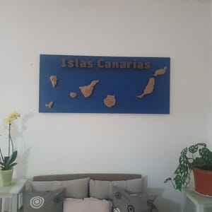 Kanarische Inseln Wandkunst: Komplette Archipel-Karte Dekor für Reiseliebhaber & Wohnaccessoire Geschenk