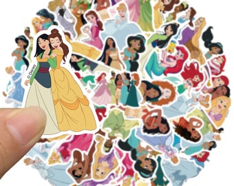 DISNEY PRINCESS STICKERS  (50 stickers) High Quality