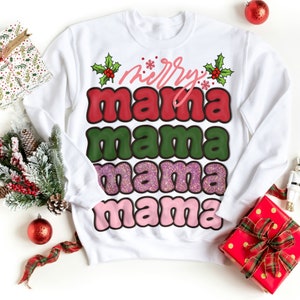 Merry Mama Christmas SVG: Retro Groovy Jumper Design (Digital Download)