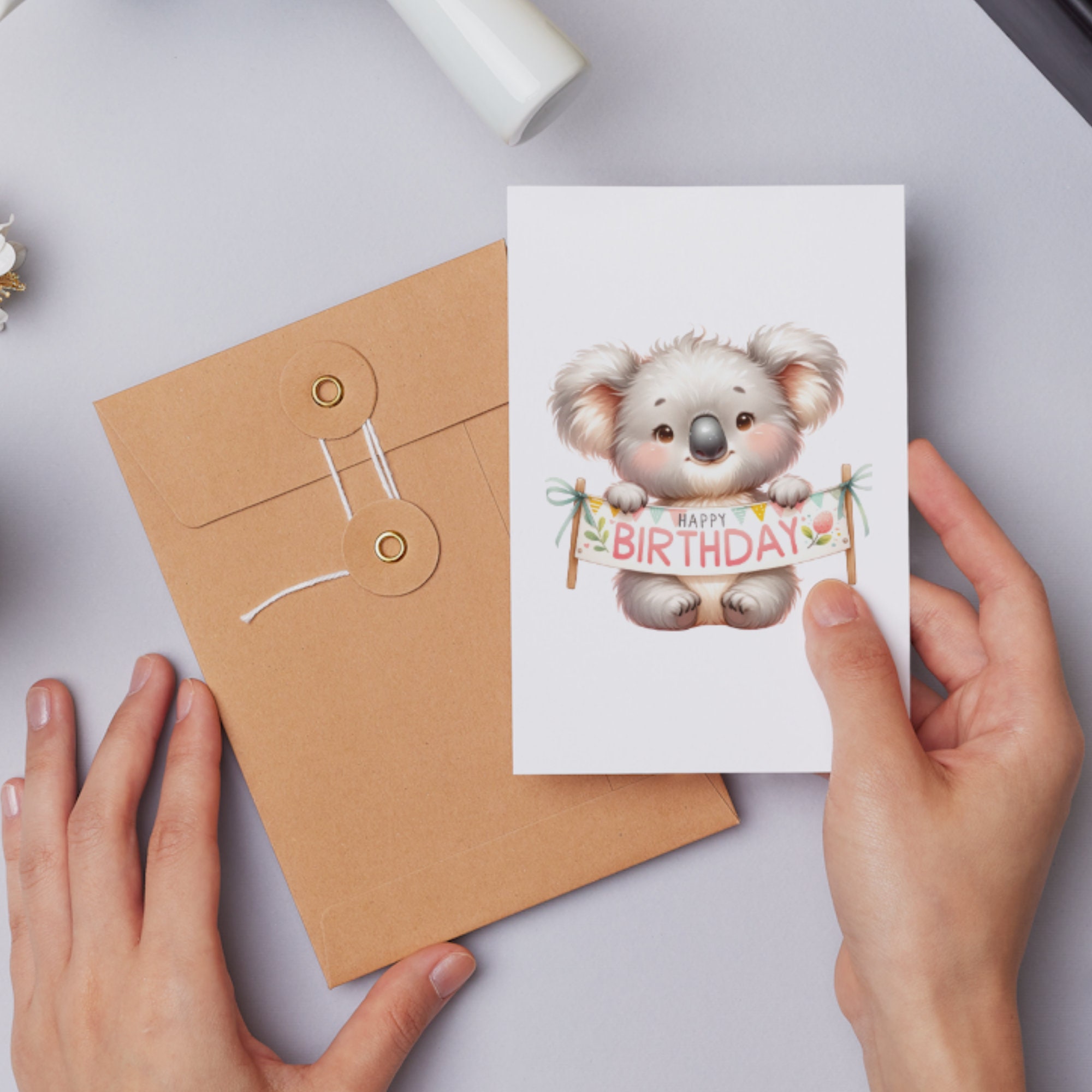 Cute Koala Celebration Clipart - Adorable Birthday Koala Watercolor ...