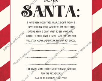 Letter to Santa Printable 8x11 png