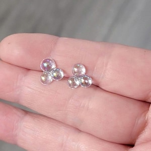 Iridescent Bubble Stud Earrings • Glinda Good Witch Inspired Studs • Fairycore Cloud Bubble Jewelry