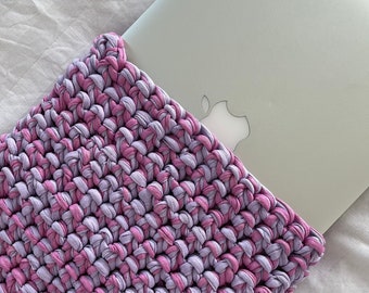 Funda Macbook de ganchillo hecha a mano / Funda Macbook / Funda portátil / Funda multicolor / Regalo para ella / Regalo para Navidad