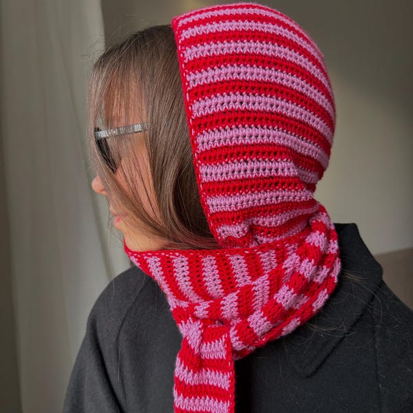 Mila Hood: Crochet PDF Written Pattern, Sophie Hood Inspired | Beginner Friendly Scarf Tutorial | Instant Download | DYI TikTok Bestseller