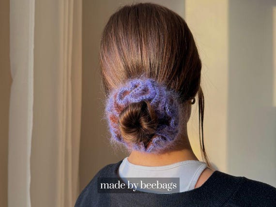 Mohair Scrunchie Tutorial | Crochet Pattern PDF + Video Beginner Friendly | Mohair Wrap DYI | Elastic Hair Tie Tutorial | Easy to Follow