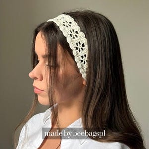 Patrón de diadema floral de ganchillo: videotutorial, chal para el cabello DIY (descarga digital)
