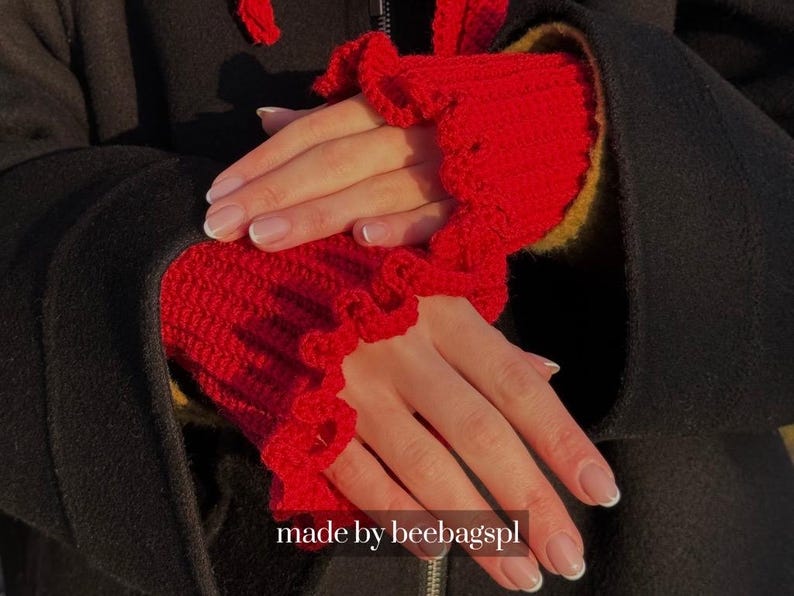 Rosie Crochet Mittens Pattern: Beginner Fingerless Gloves (PDF + Video Guide) image 1