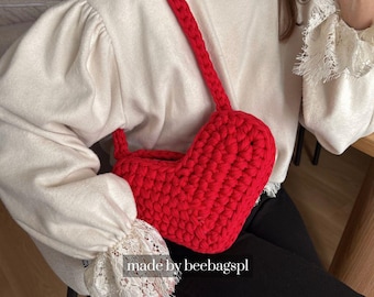 Crochet Heart Bag Pattern - PDF + Video Tutorial | No - Sew Crochet Purse Pattern | Beginner Friendly | Easy Step by Step | DYI TikTok Bag