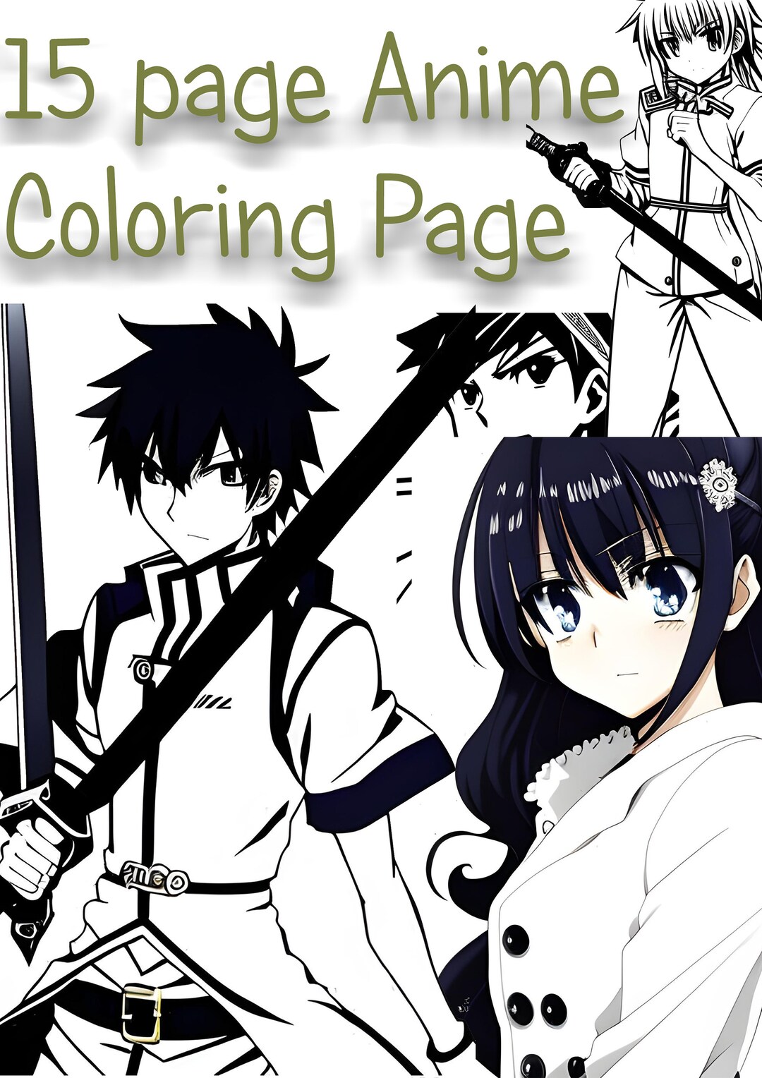 16-page Anime Coloring Page - Etsy
