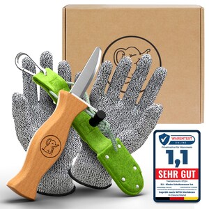 Eli® Schnitzmesser Kinder mit Filztasche ab 6 Jahre - hochwertiges Kindermesser Schnitzset inkl. schnittfeste Handschuhe Kinderschnitzmesser