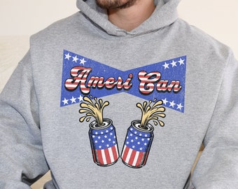 Ameri Can Shirt, 4 juli Shirt, Amerika Shirt, Independence Day T Shirt, Patriottisch Shirt, USA Flag Shirt, Grappig 4 juli Cadeau T-shirt