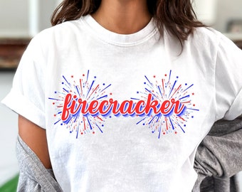 Camiseta de fuegos artificiales de petardo, Camiseta de fuegos artificiales, Camiseta de Estados Unidos, Camiseta de fiesta del 4 de julio, Camiseta divertida del 4 de julio, Camiseta roja, blanca y azul