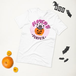 Pumpkin Tee Shirt, Pumpkin Graphic Tee, Jack-o-Lantern shirt, Halloween Western Clothing, Howdy Pumpkin, Spooky Season, Fall Shirts