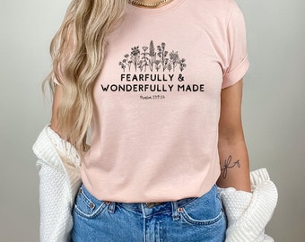 Ängstlich und wunderbar gemacht Sweatshirt, Christian Crewneck, gemütliches Shirt, Psalm 139:14, inspirierendes Sweatshirt, Glauben Shirt, Bibelverse