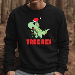 Christmas Dinosaur Sweatshirt, Gift for Geologist, Funny Dinosaur Sweater, Dino Crewneck, Christmas Graphic Tee, Mens Dinosaur Shirt