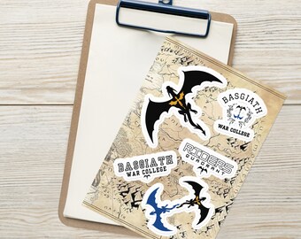 Fourth Wing Stickers Pack, Kindle Stickers, Violet Sorrengail, Xaden Riorson, Wing Leader, Dragon Rider, Basgiath, Bookish Stickers, Booktok