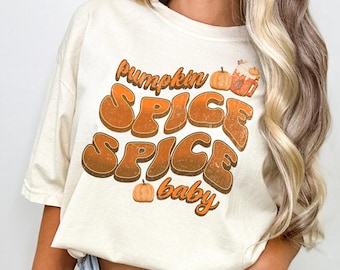 Pumpkin Spice Spice Baby Tshirt, Spice Spice Baby Tshirt, Pumpkin T-Shirt, Pumpkin Spice, Funny Fall Tshirt, Damska koszulka z grafiką na jesień