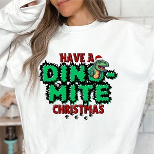 Christmas Dinosaur Sweatshirt, Gift for Geologist, Funny Dinosaur Sweater, Dino Crewneck, Christmas Graphic Tee, Unisex Dinosaur Shirt