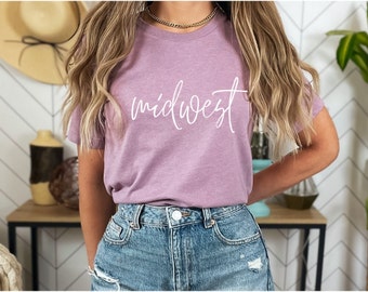 Midwest T-Shirt, Midwest Crewneck, Oversized Tee Shirt, Indiana Tshirt, Michigan Shirt, Nebraska Graphic Tee, Wisconsin, Minnesota