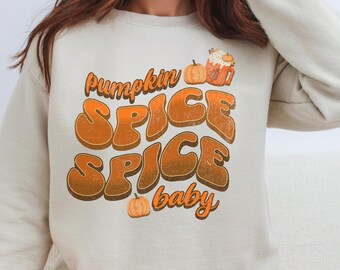 Pumpkin Spice-babyshirt, Spice Spice-babysweater, Pumpkin-shirt, Pumpkin Spice, grappig herfstsweater, herfstsweater dames