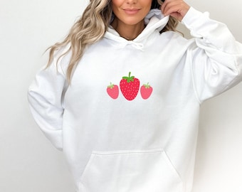 Erdbeer Sweatshirt, Beeren süße Crewneck, Erdbeeren Shirt, Obst Sweatshirt, Vintage Erdbeer Sweatshirt, Erdbeer Liebhaber Geschenk