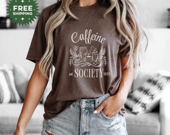 Coffee Lover T-Shirt, Vintage Coffee Shirt, Barista Shirt, Funny Coffee Shirt, Coffee Tee Gift, Caffeine Shirt, Coffee Addict Tee, Mom Gift