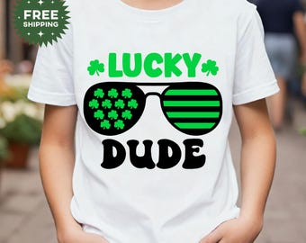 Kinder St Patricks Shirt, Jungen St Patty's Day T-Shirt, Kinder St Patricks, Kinder Glück Shirt, Kinder St Pat Geschenk, Lucky Dude St Patrick's T-Shirt