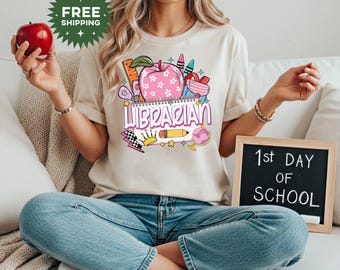 School Librarian Shirt, Library Teacher Tee, Library Day Shirt, School Librarian Gift, Back to School Librarian T-Shirt, Book Lover Teacher