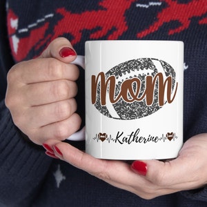 Football Mom Mug, Team Gift for Coaches, funny mug gift, cup personalized for mom, football Mug, Christmas football, sports gift, football #