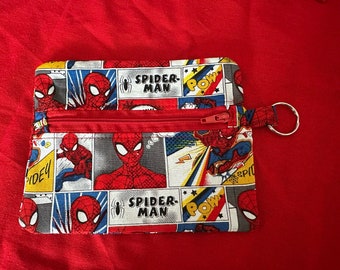 Spiderman, superhero, Comicon, Purse, Gift, Teacher Gift, purse accessory, coin purse, charm, key fob, child, autism, spider man, comicon