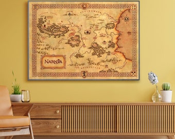 Narnia Map Print: 1972 Pauline Baynes, Chronicles of Narnia (Digital Printable)