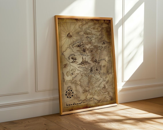 Valinor & Aman Map Print, Silmarillion Inspired Fantasy World Art (Digital Download)