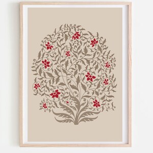 Mughal Pattern, Floral Print, Living Room decor, Printable, Indian Vintage, Indian painting,Wall Art, Indian Folk Art, Digital Downloadable