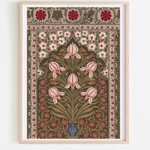 Mughal Floral Art Print: Vintage Indian Painting (Digital Download