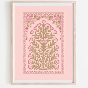 Mughal Pattern, Floral Print, Living Room decor, Printable, Indian Vintage, Indian painting, Indian Folk Art, Pakistani Floral Design
