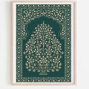 Mughal Pattern, Floral Print, Living Room decor, Printable, Indian Vintage, Pakistani Floral Wall Art, Indian Folk Art, Digital Downloadable