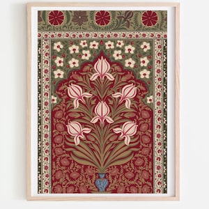 Mughal Floral Art Print: Vintage Indian Painting (Digital Download)