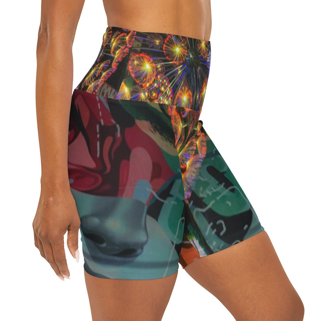 High Waisted Yoga Shorts (AOP)